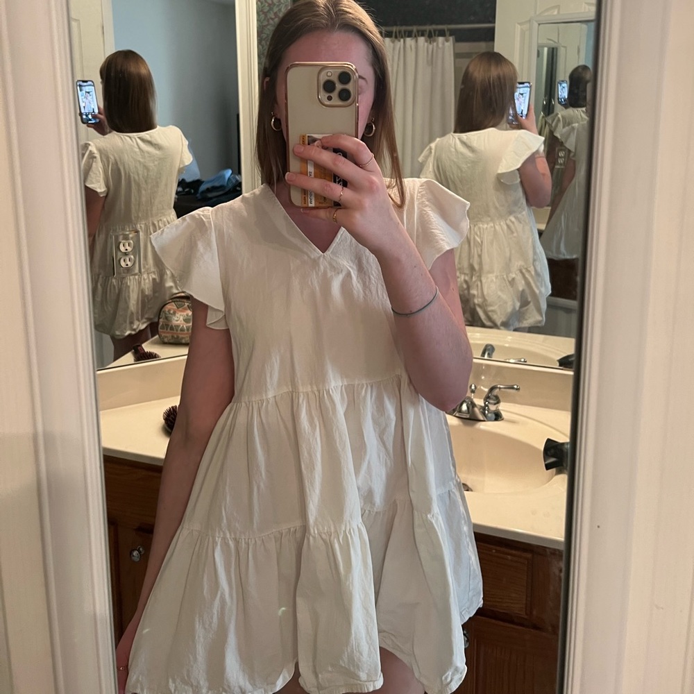 White linen dress